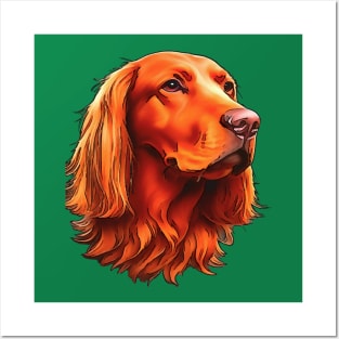 Irish Setter Pet Portrait Cut Out Posters and Art